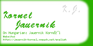 kornel jauernik business card